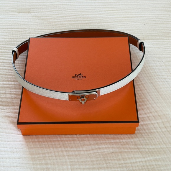 Hermes Accessories - Hermes White Kelly Belt New